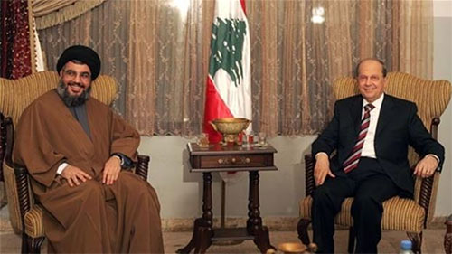 Michael Aoun con Sayyed Hassan Nasrola El general Michel Aoun asegura su acceso a la presidencia de Líbano